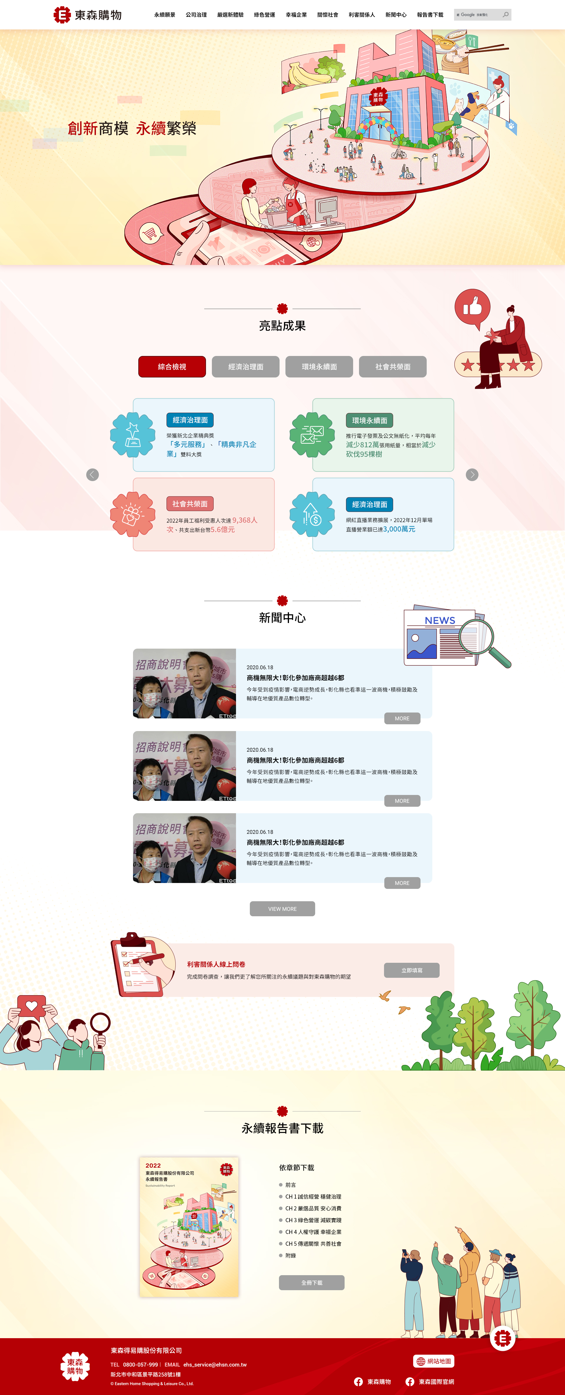 【東森得易購 ESG 網站】首頁 介面設計