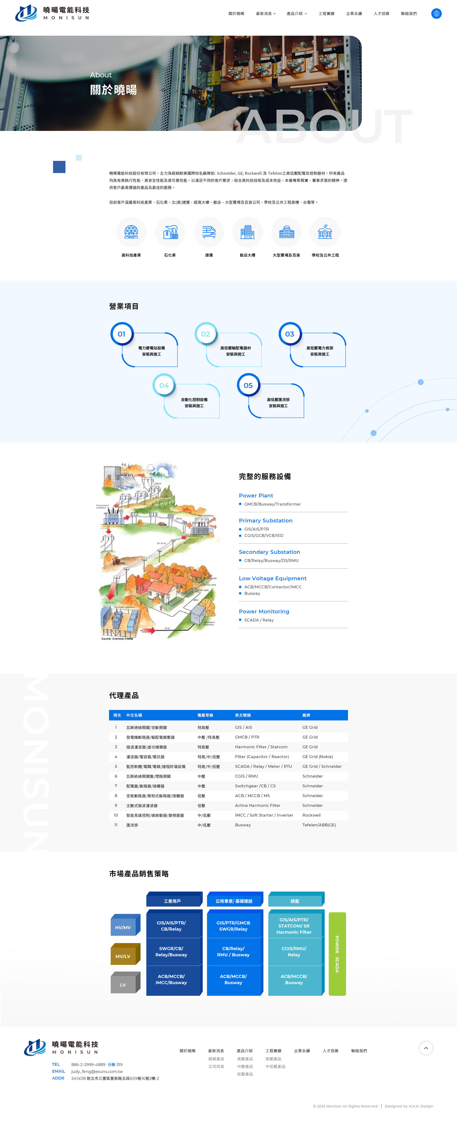 【曉暘電能科技】關於曉暘 介面設計