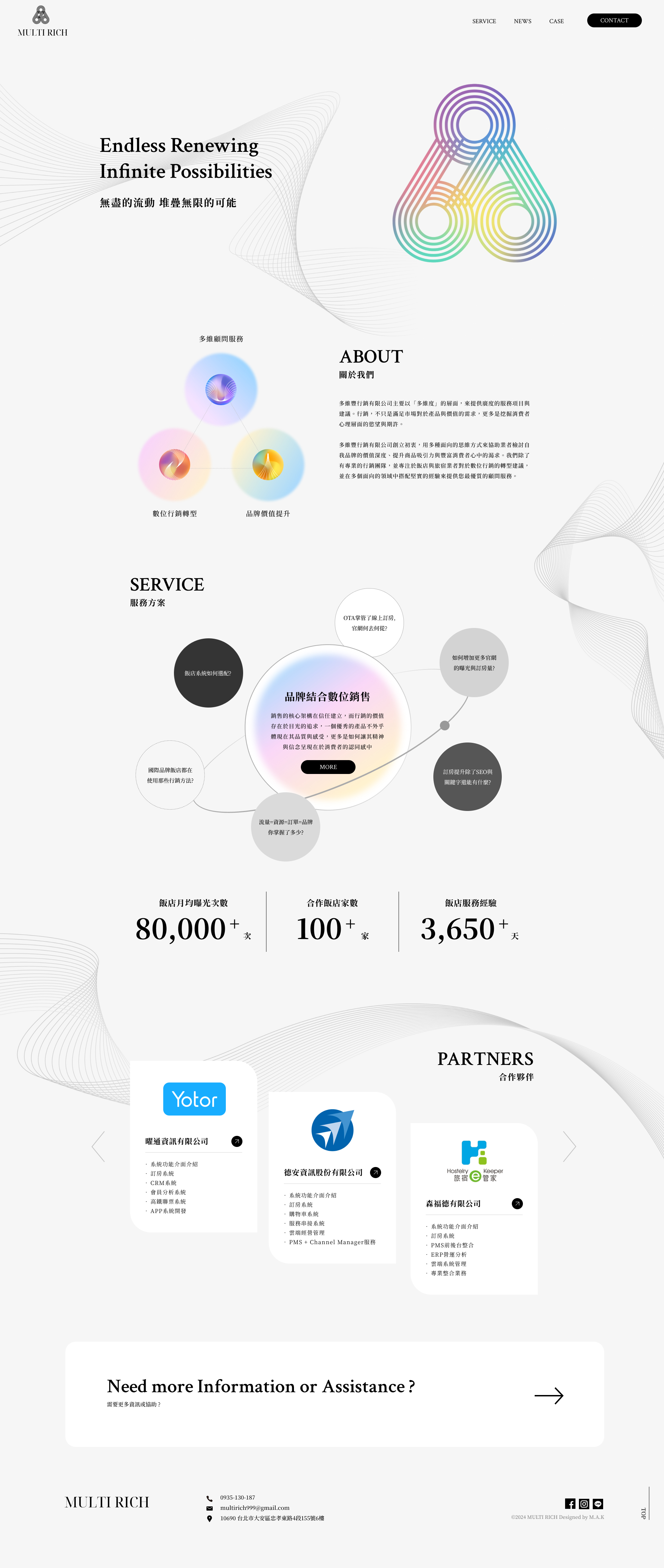 【多維豐行銷 MULTIRICH】網站設計介面