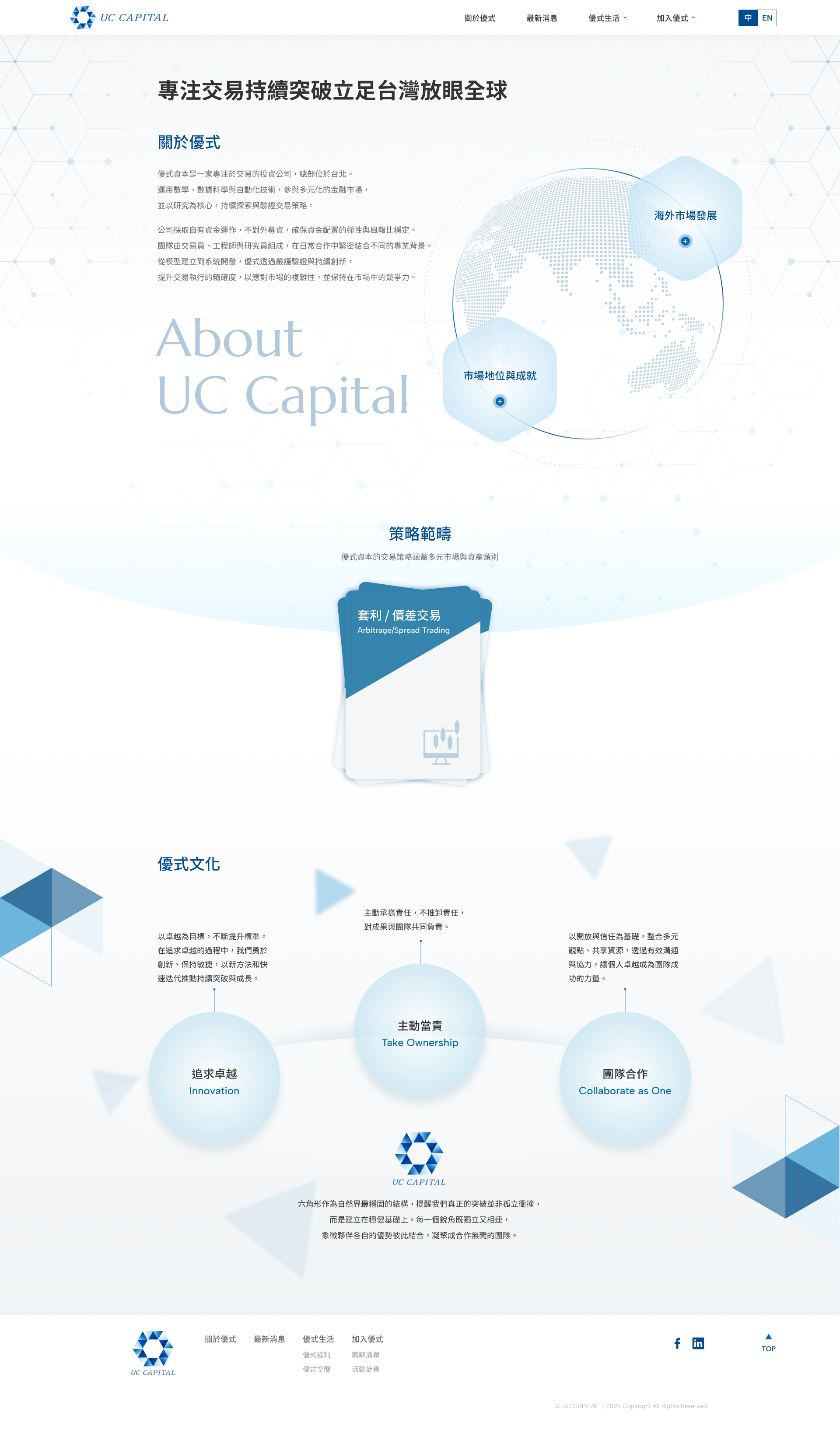 優式資本 UC CAPITAL關於優式頁介面設計