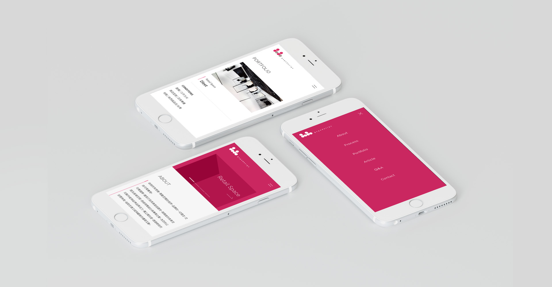 由源做視覺設計的【可果國際 gogodesign手機版】介面情境圖