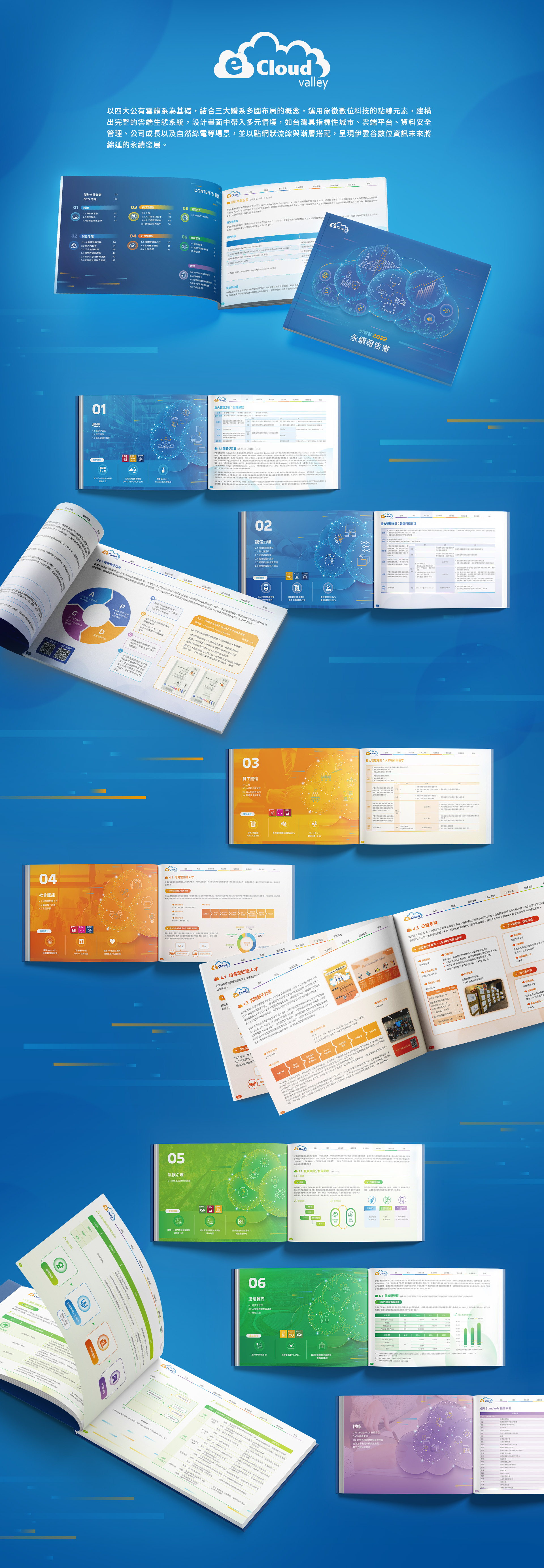 由源做視覺設計的【伊雲谷 2022 ESG/SASB 報告書】書冊設計情境圖