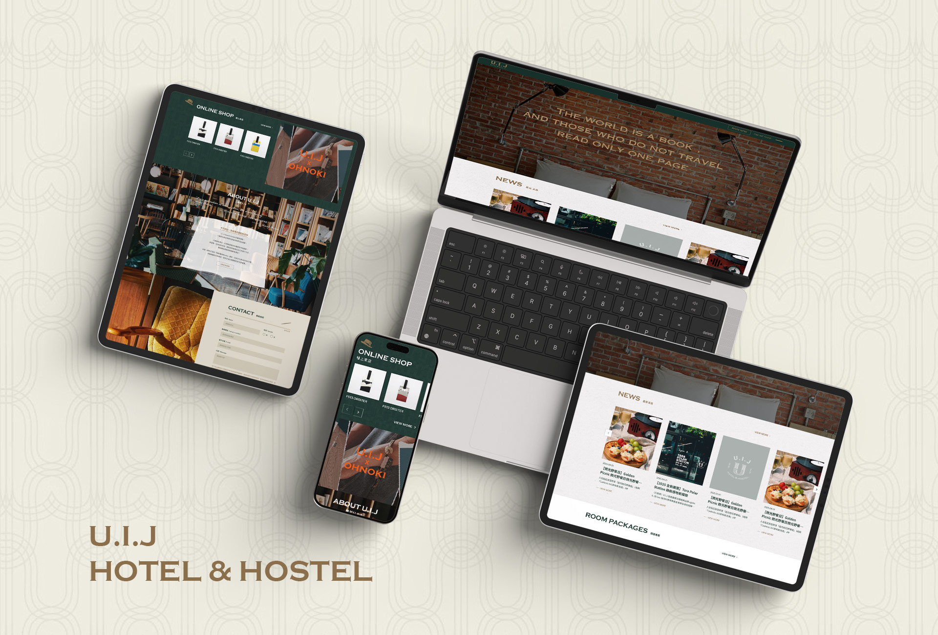 由源做視覺設計的【友愛街 U.I.J Hotel & Hostel手機版】介面情境圖